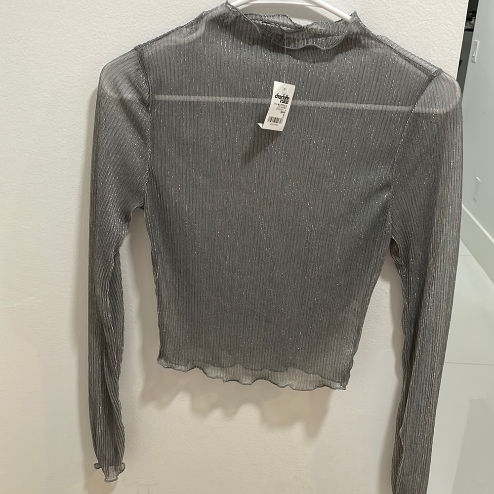 Silver long sleeve top